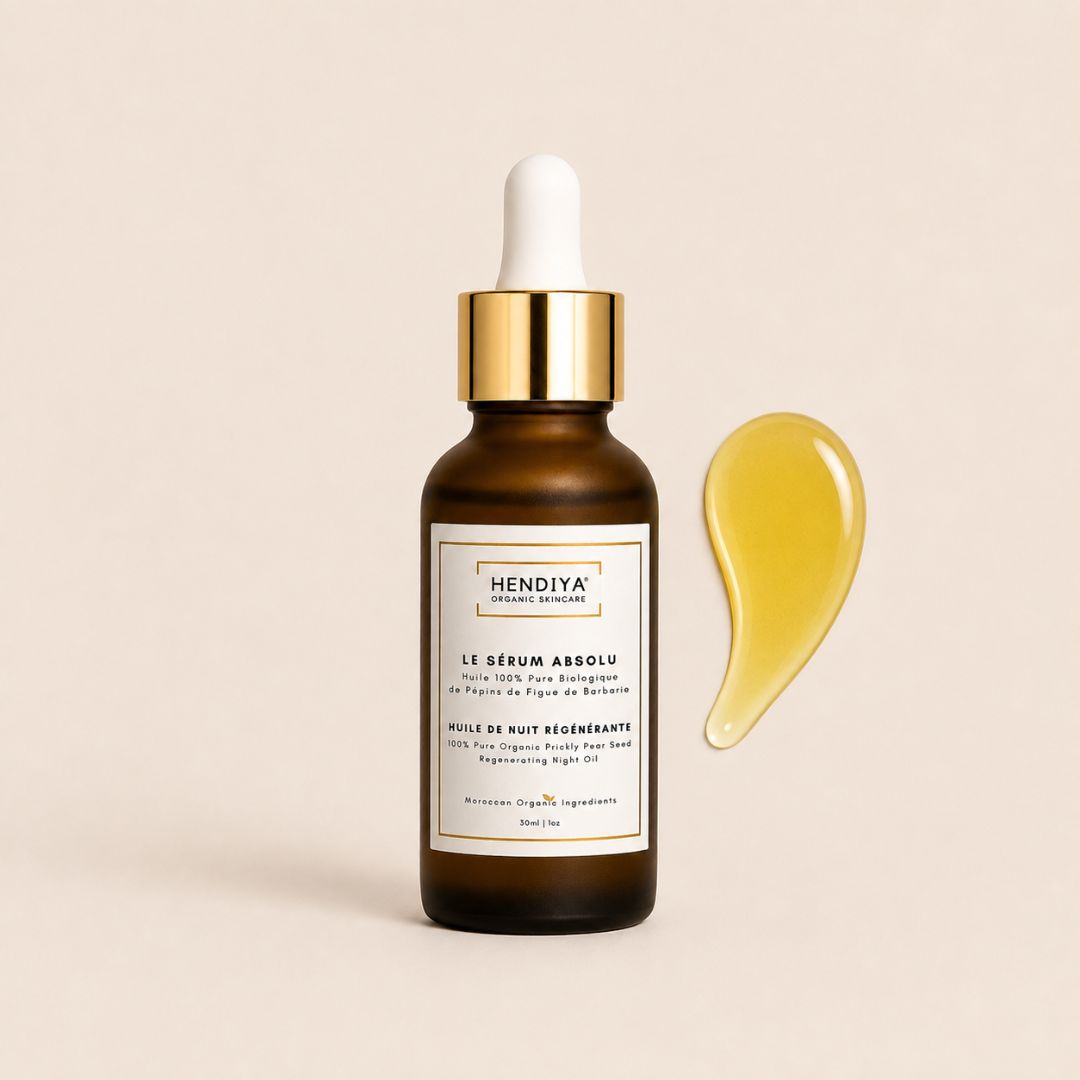 Le Sérum Absolu bottle, Hendiya® 100% pure organic prickly pear seed oil, 30ml with dropper