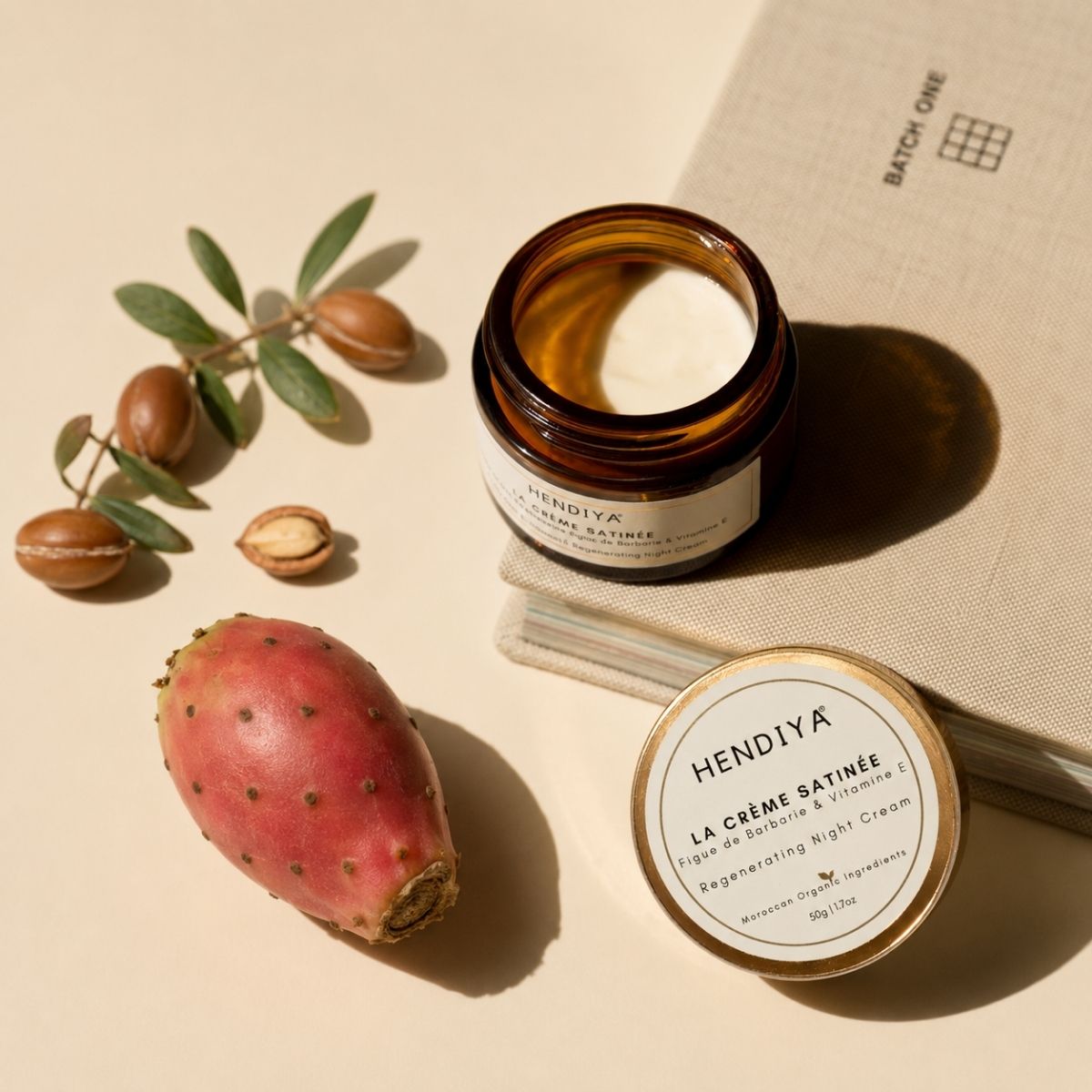 La Crème Satinée, regenerating night cream with prickly pear and argan oil