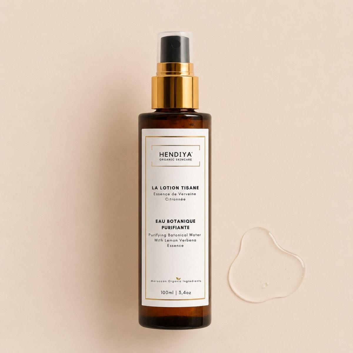 La Lotion Tisane bottle, Hendiya® organic botanical micellar water with lemon verbena