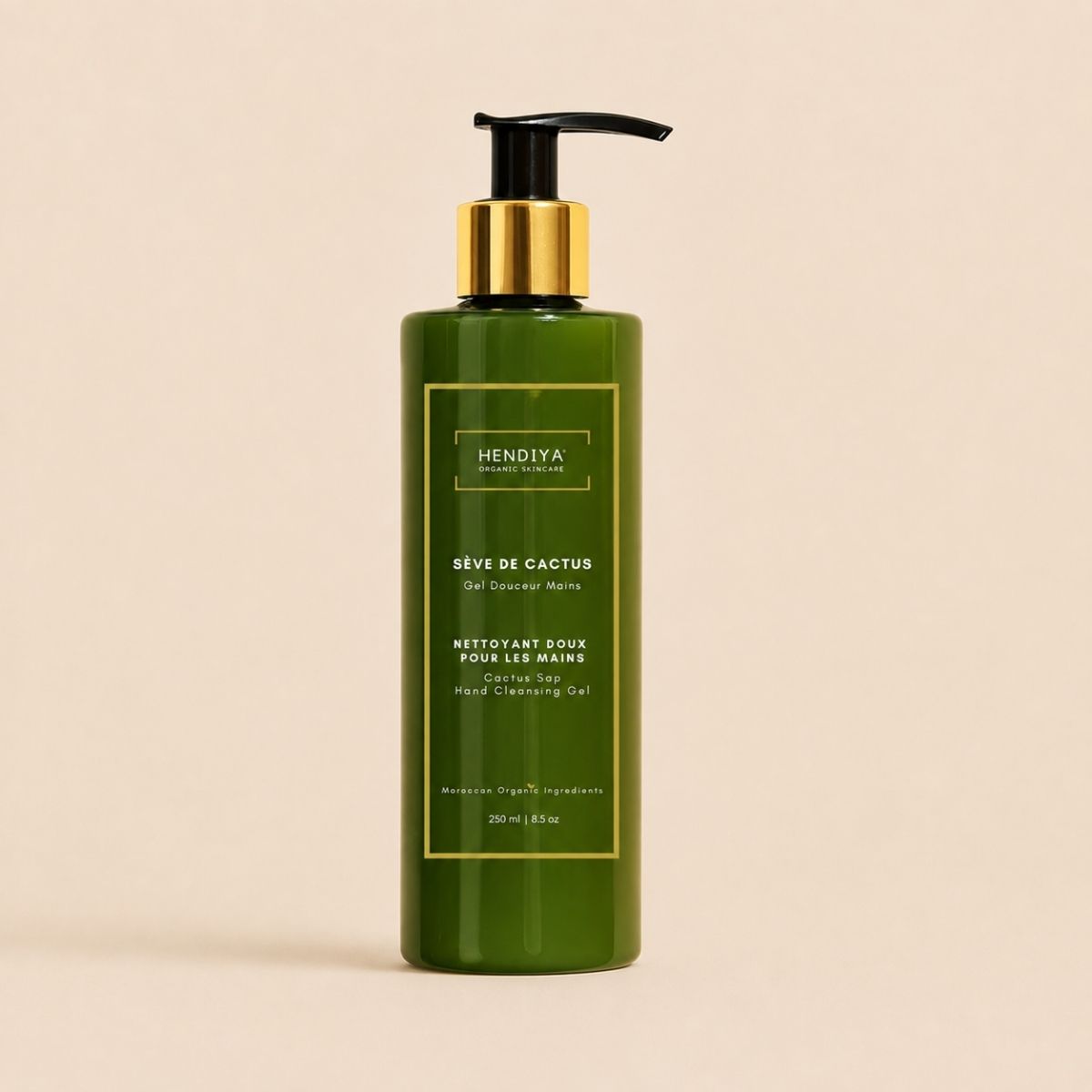 Flacon de Sève de Cactus Hendiya®, gel lavant mains bio parfumé à la fleur de cactus