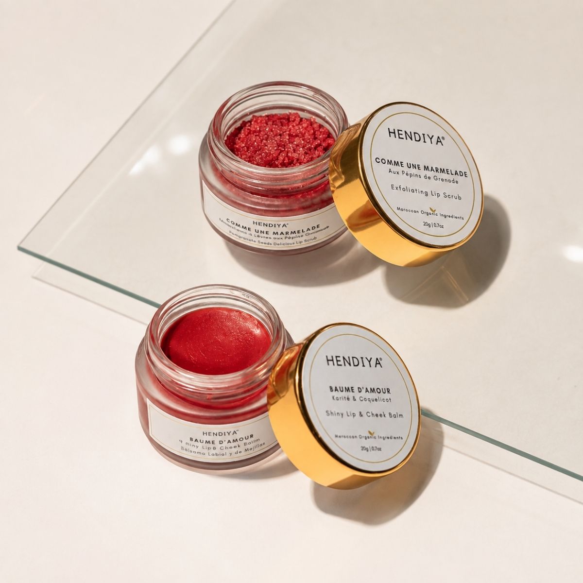 Hendiya duo: Comme Une Marmelade and Le Baume D'amour, lip scrub and lip care